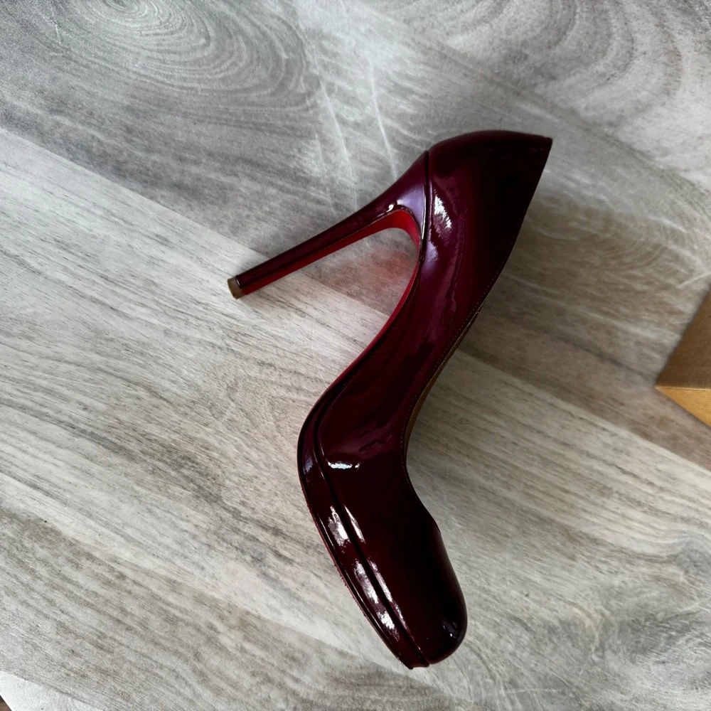 Christian Louboutin Neofilo 120 Patent Pumps Rouge 38.5 - Picture 10 of 11